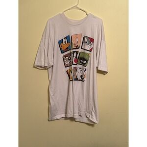 Vintage 90s Single Stitch looney Tunes T Shirt White XXL